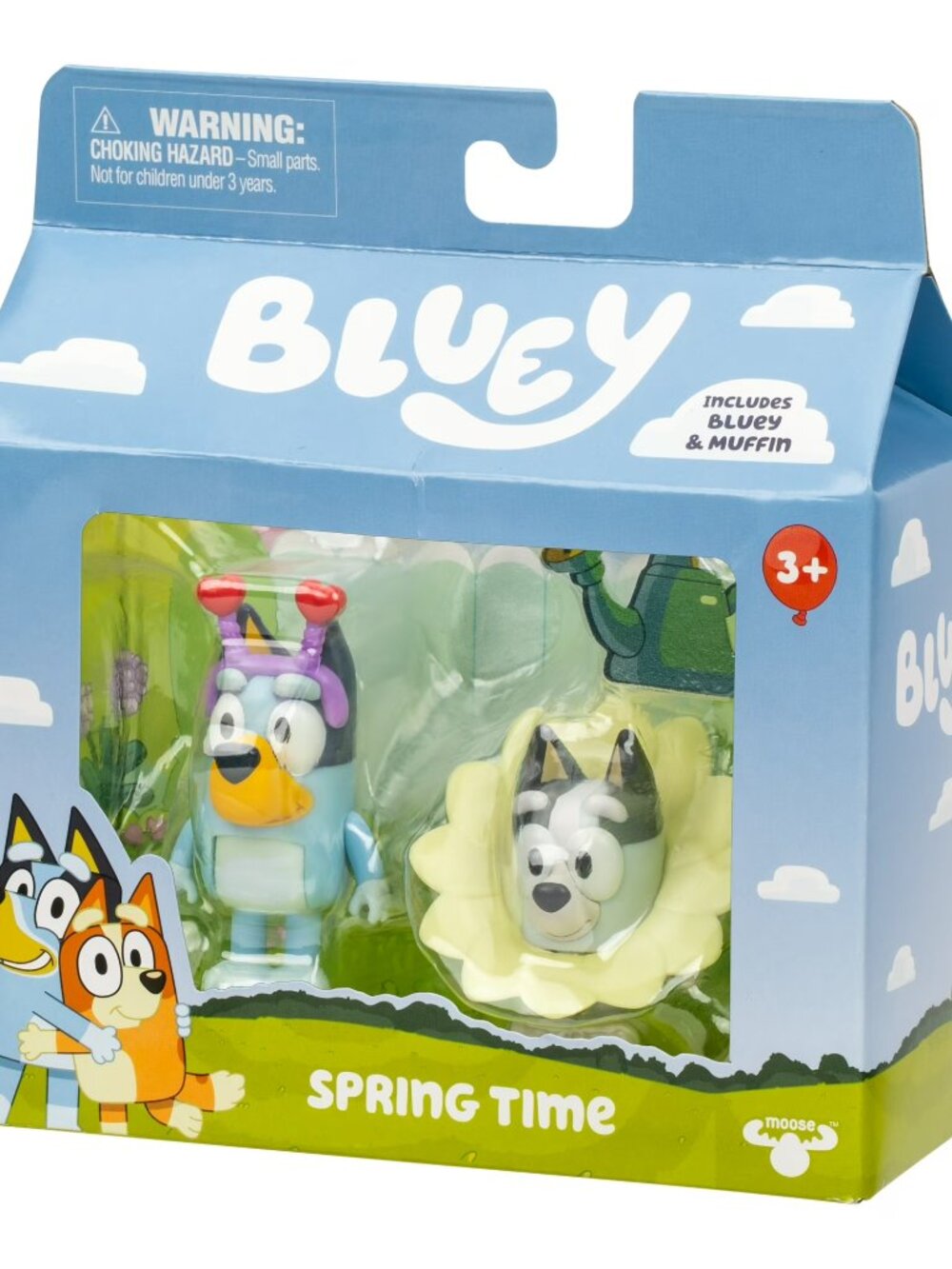 Bluey Spring Time Figure 2-Pack, Includes Bluey and Muffin 2.5 Inch Figures, NEW